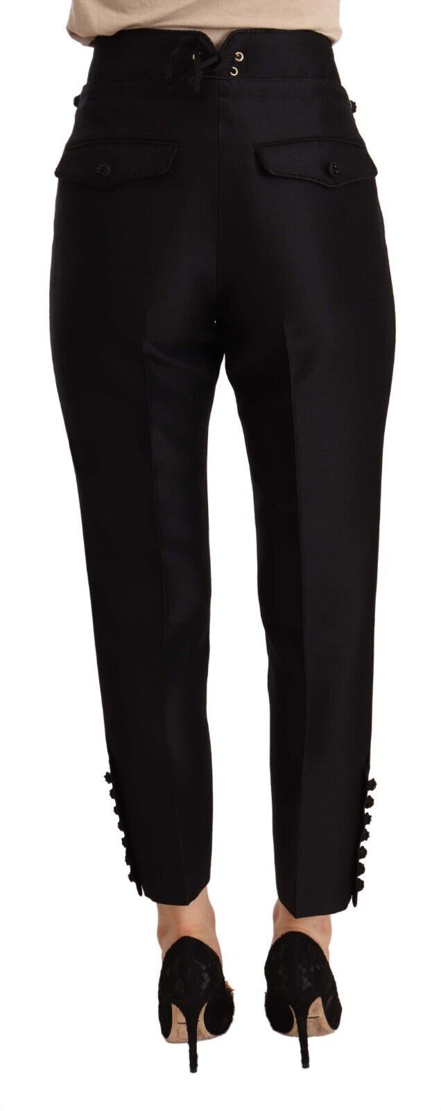 Chic High-Waist Cropped Trousers - ventzia