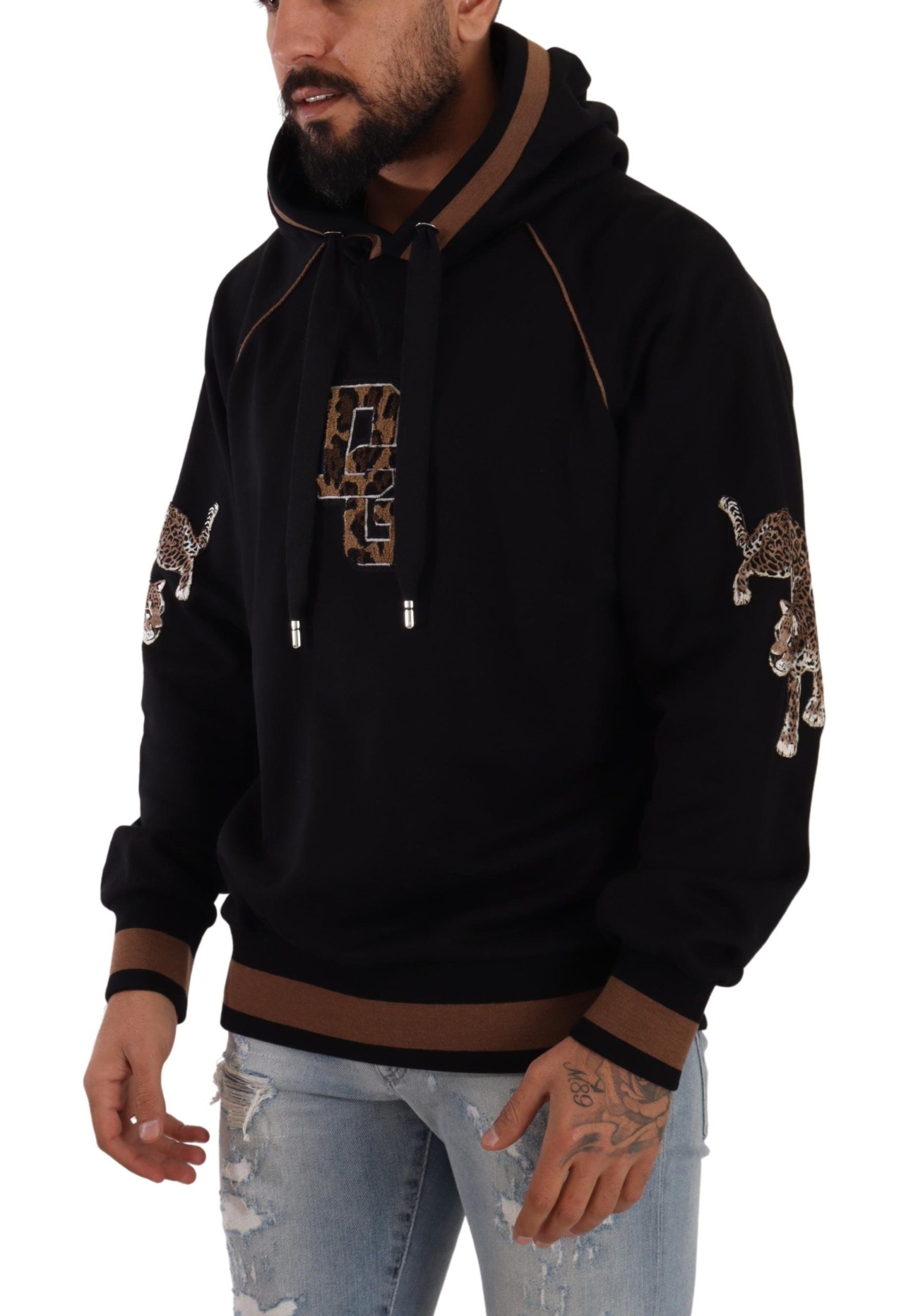 Chic Leopard Motive Hooded Sweater - ventzia
