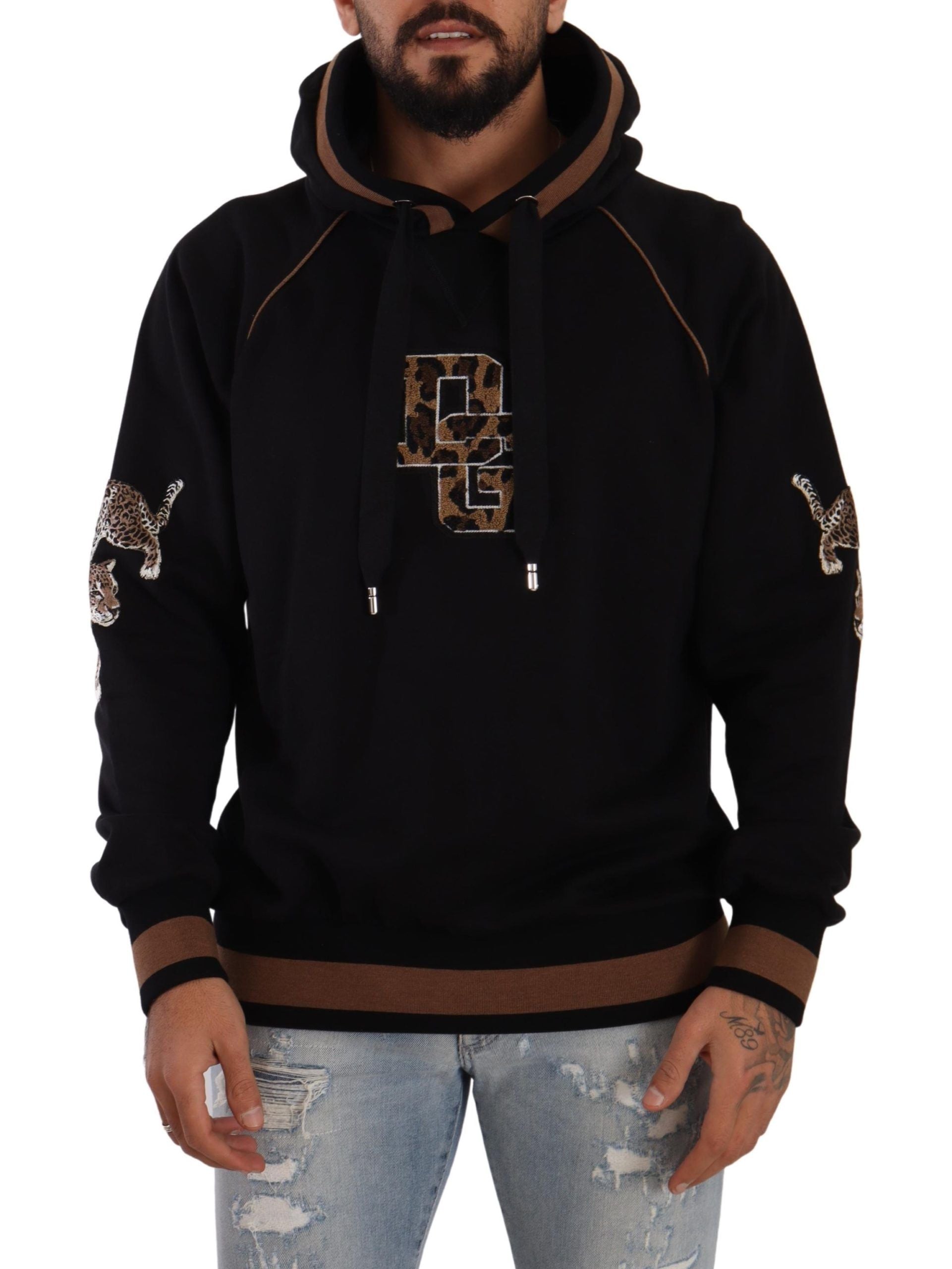 Chic Leopard Motive Hooded Sweater - ventzia