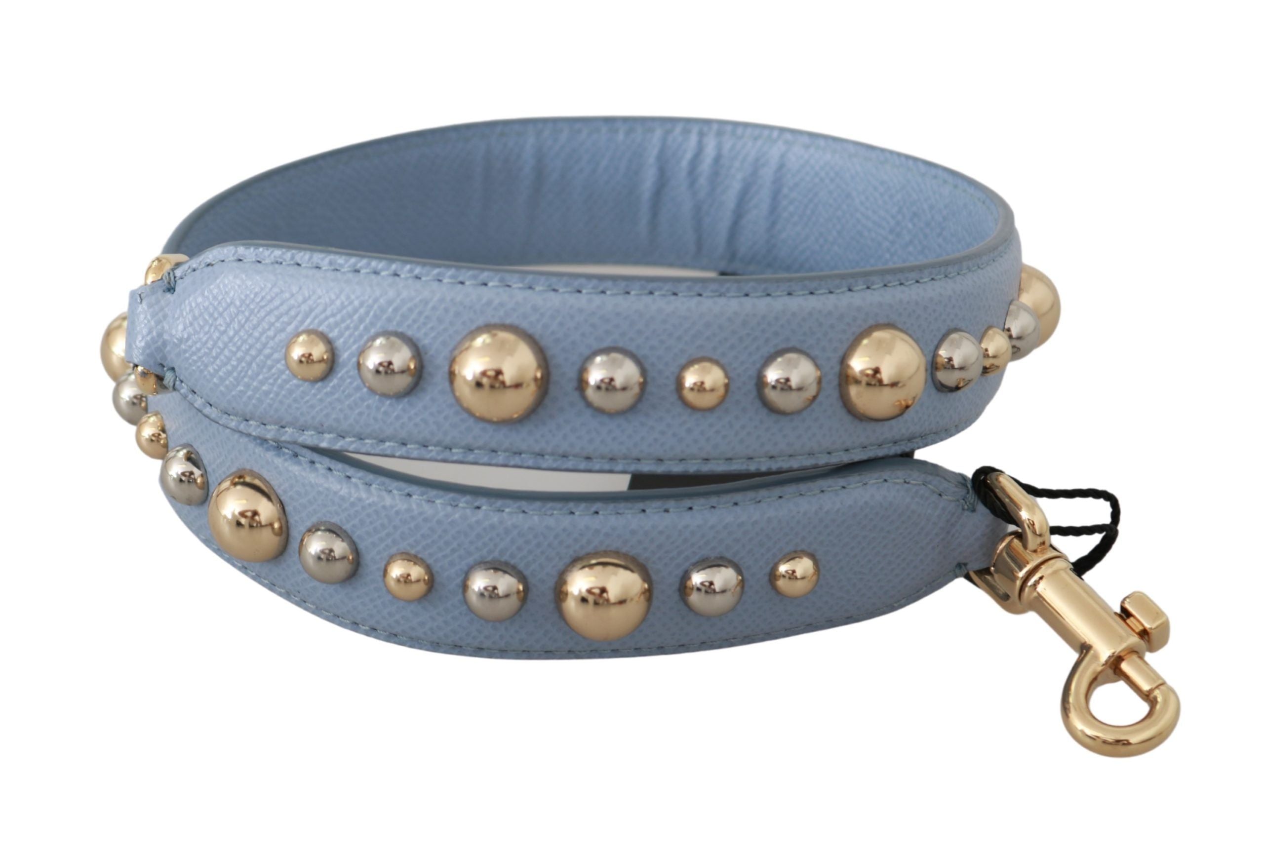 Elegant Blue Leather Shoulder Strap - ventzia