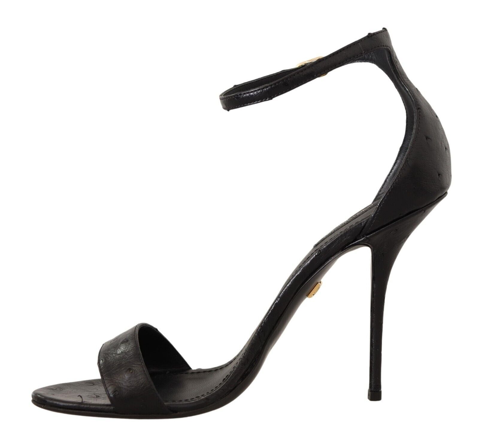 Elegant Ostrich Leather Ankle Strap Heels - ventzia