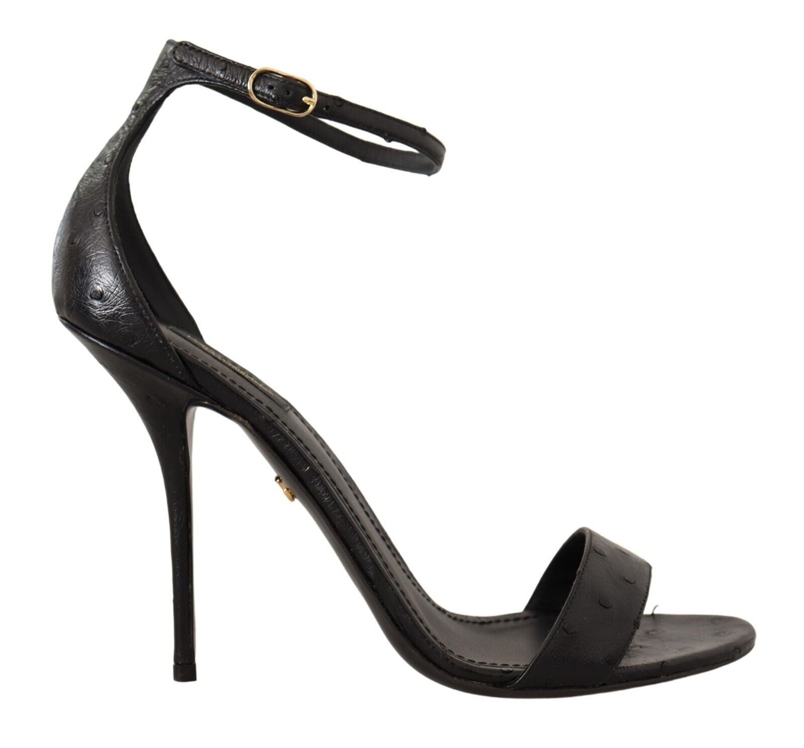 Elegant Ostrich Leather Ankle Strap Heels - ventzia