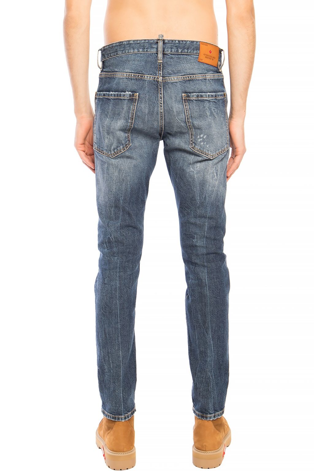 Navy Distressed 'Cool Guy Jean' Denim Pants - ventzia