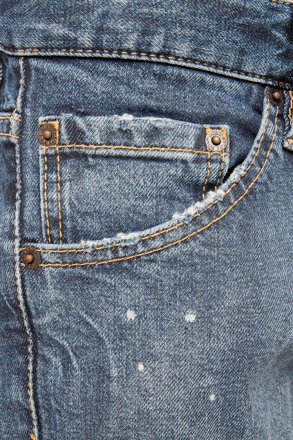 Navy Distressed 'Cool Guy Jean' Denim Pants - ventzia