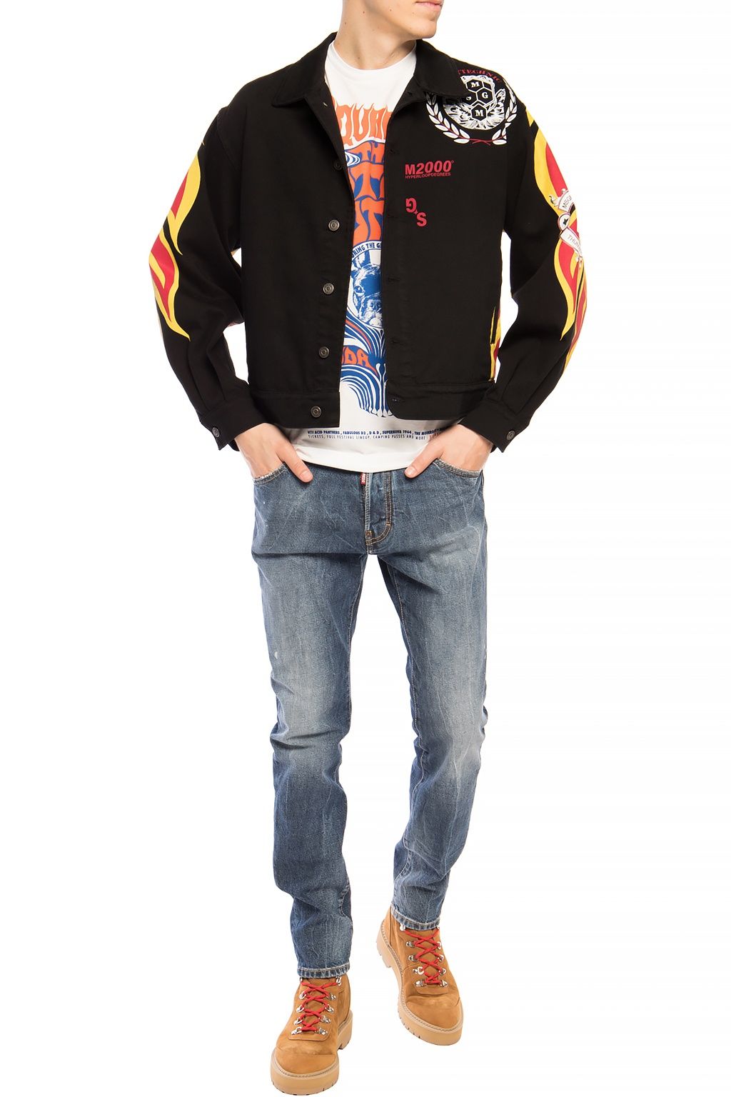Navy Distressed 'Cool Guy Jean' Denim Pants - ventzia