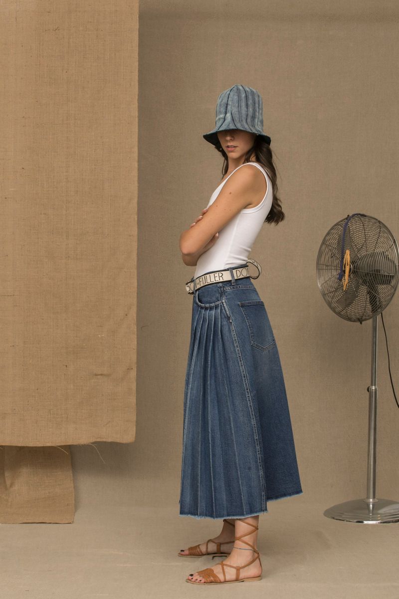 Blue Cotton Women Skirt - ventzia