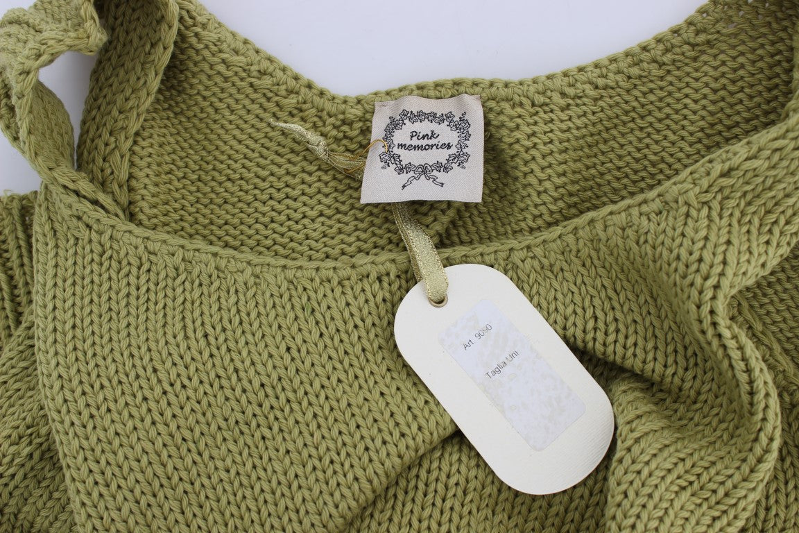 Elegant Green Knit Sleeveless Vest Sweater - ventzia