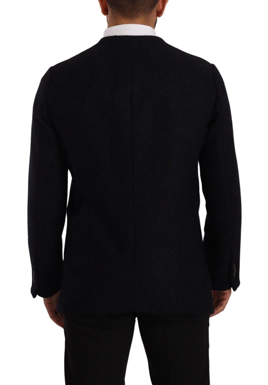 Elegant Dark Grey Alpaca Blend Jacket - ventzia