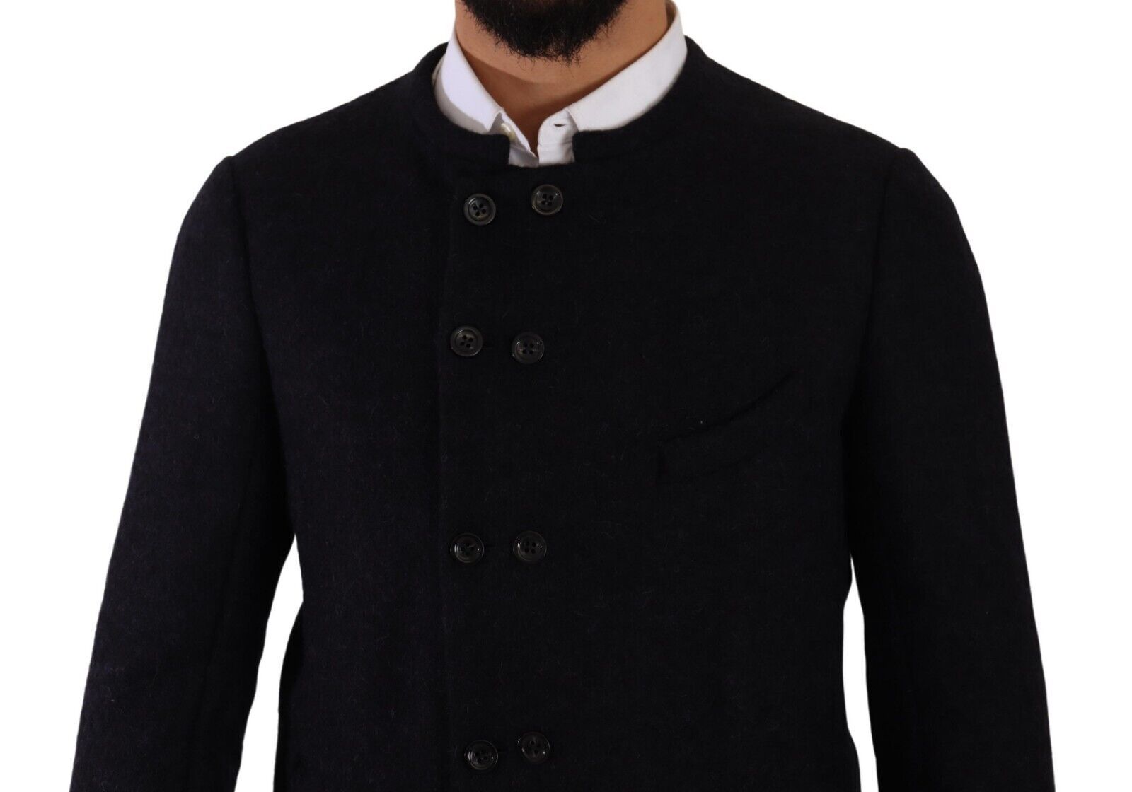 Elegant Dark Grey Alpaca Blend Jacket - ventzia