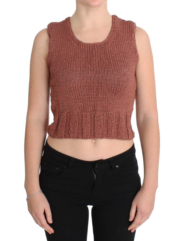 Chic Red Sleeveless Knit Vest Sweater - ventzia