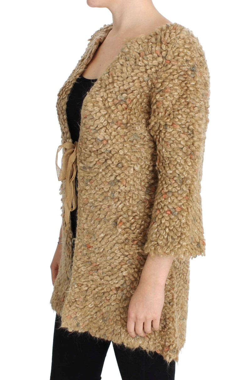 Elegant Beige Sweatercoat Cape - ventzia