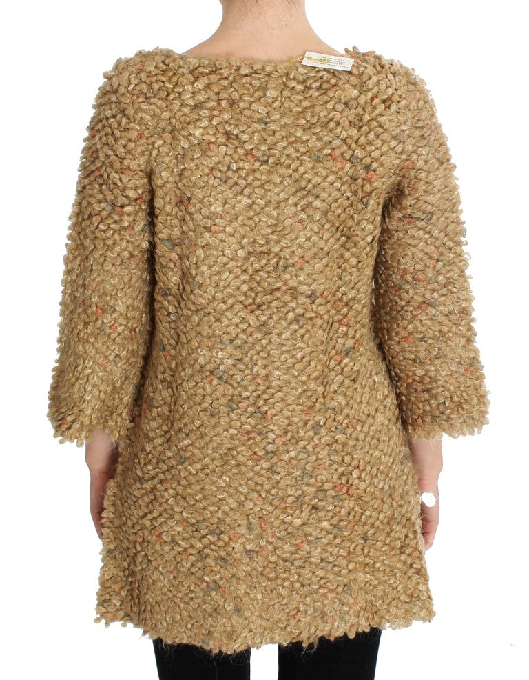 Elegant Beige Sweatercoat Cape - ventzia