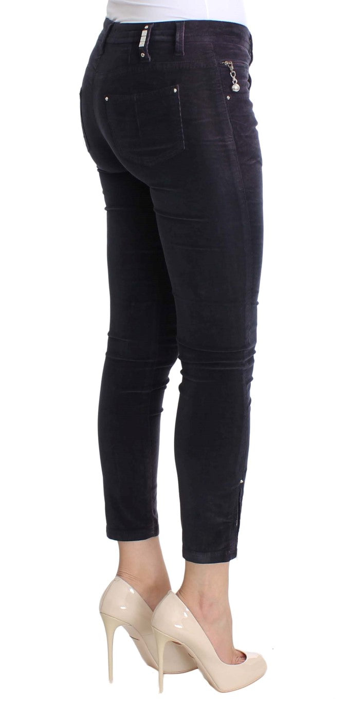 Elegant Purple Cropped Corduroys - ventzia