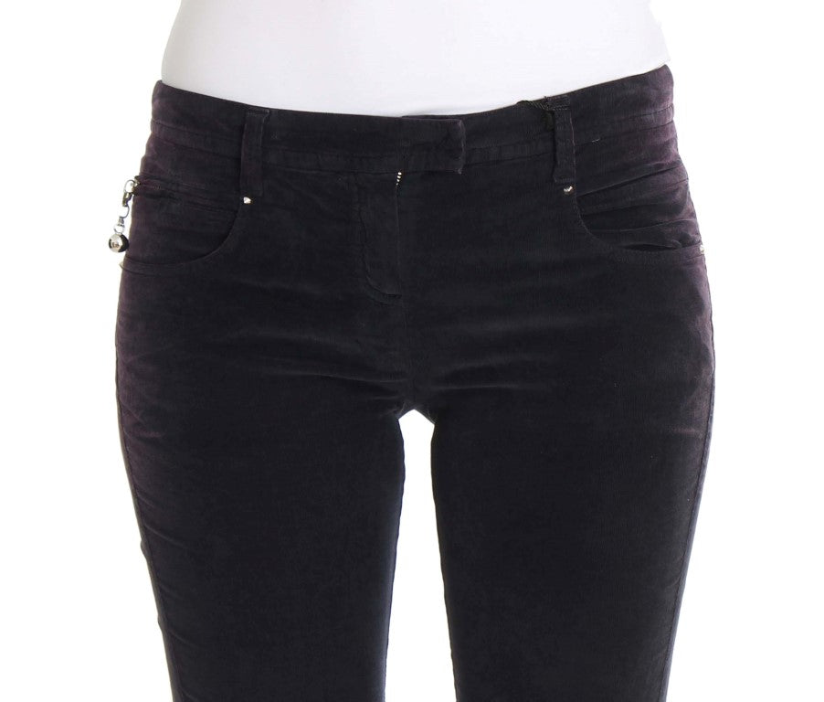 Elegant Purple Cropped Corduroys - ventzia