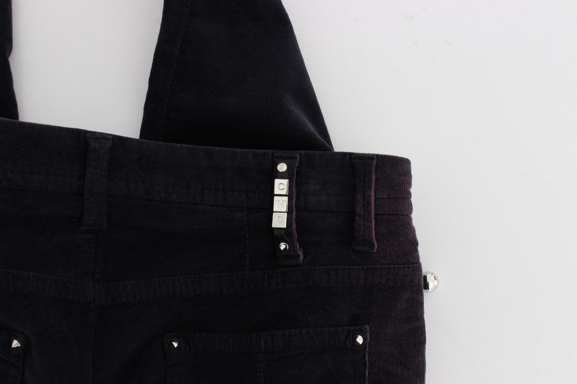 Elegant Purple Cropped Corduroys - ventzia