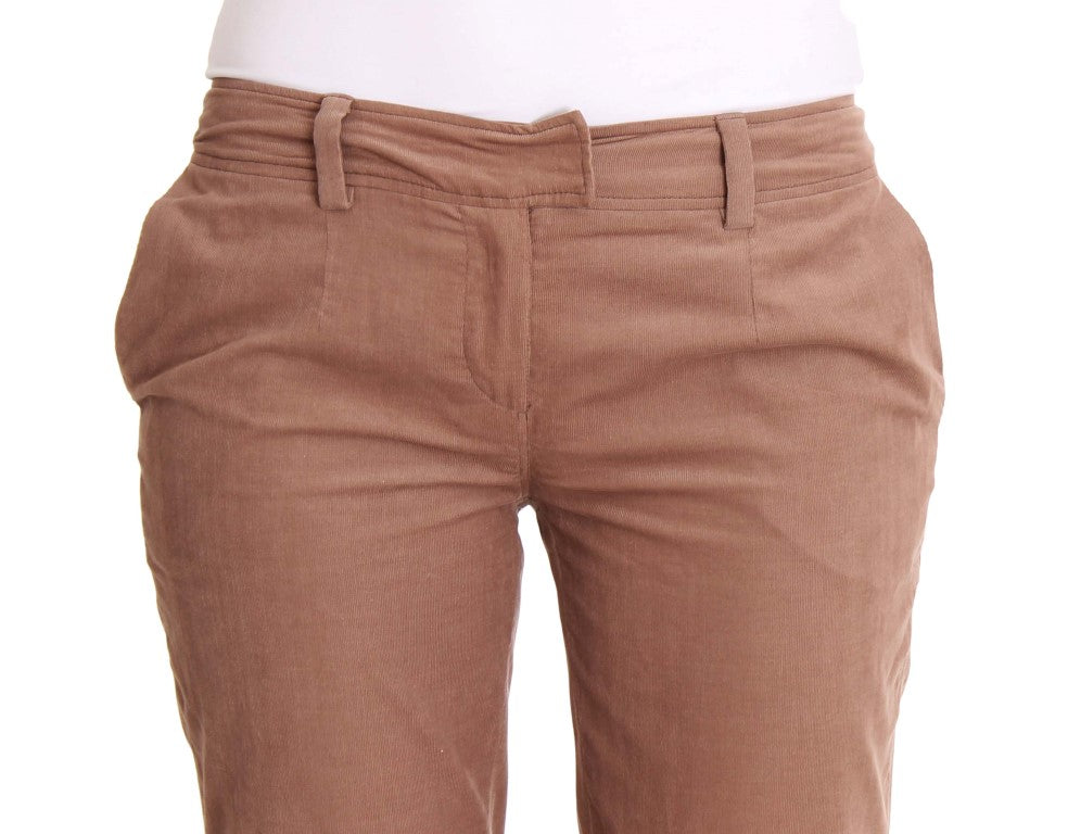 Chic Brown Cropped Corduroy Pants - ventzia