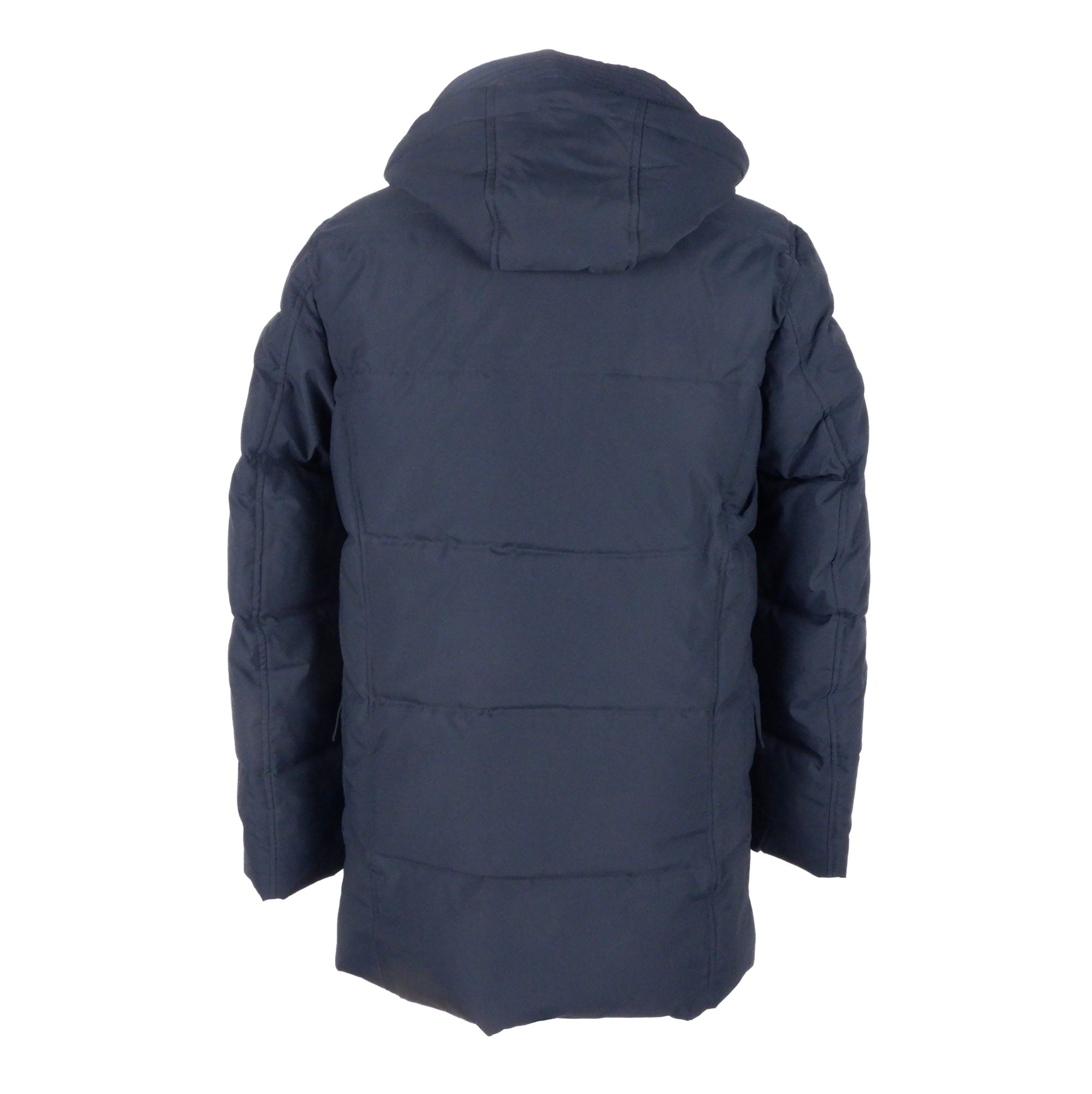 Sleek Blue Men's Hooded Jacket - ventzia
