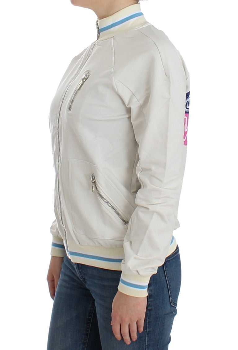 Elegant White Zip Cardigan - ventzia