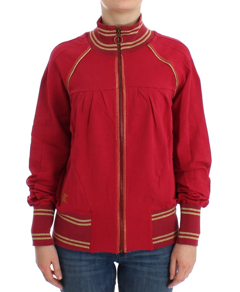 Pink Mock Zip Cardigan Sweatshirt Sweater - ventzia