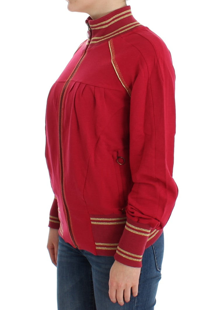 Pink Mock Zip Cardigan Sweatshirt Sweater - ventzia