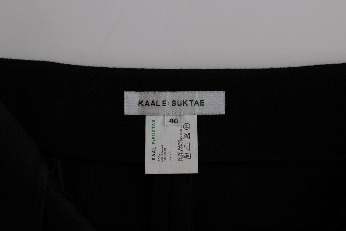Elegant High-Waist Black Pants - ventzia