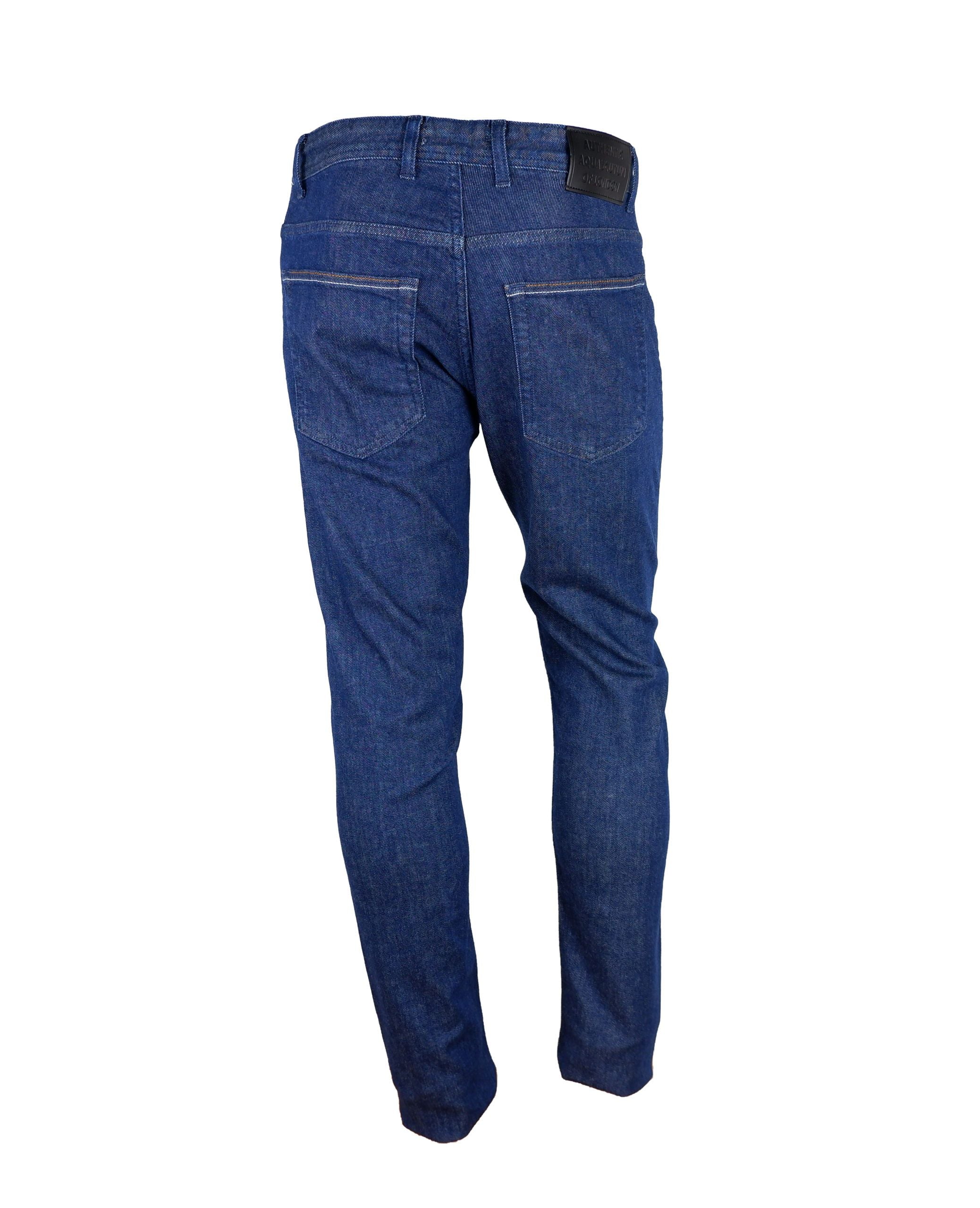 Dark Blue Cotton Men Jeans - ventzia