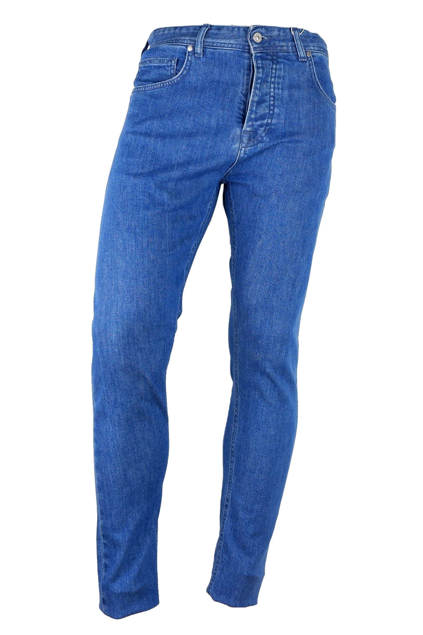 Light Blue Cotton Men Jeans - ventzia