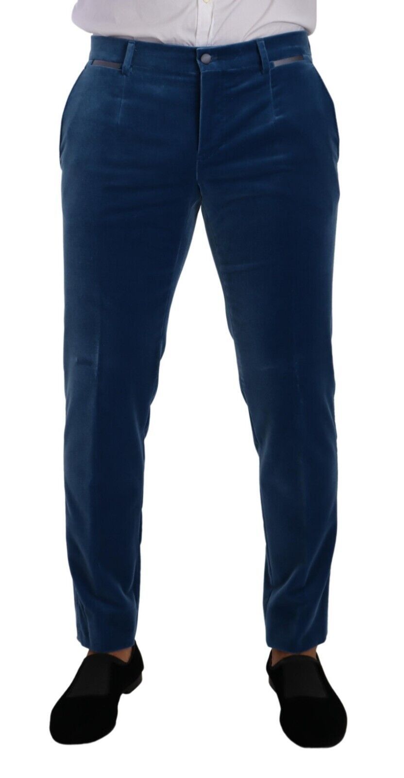Blue SICILIA Velvet Slim Fit 2 Piece Suit - ventzia