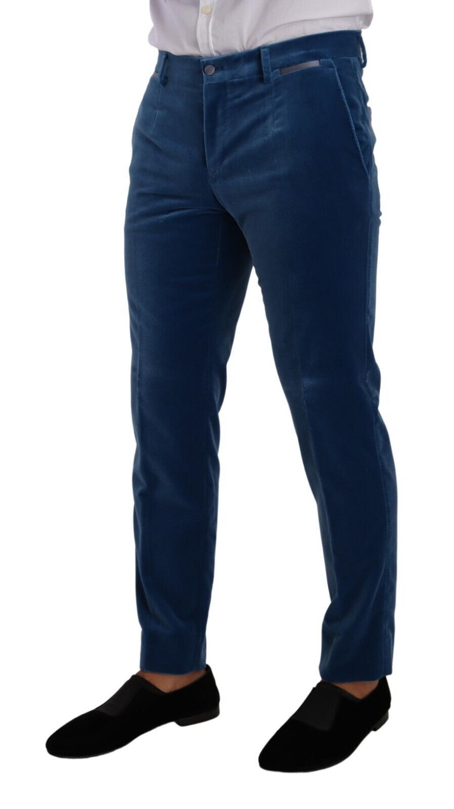 Blue SICILIA Velvet Slim Fit 2 Piece Suit - ventzia