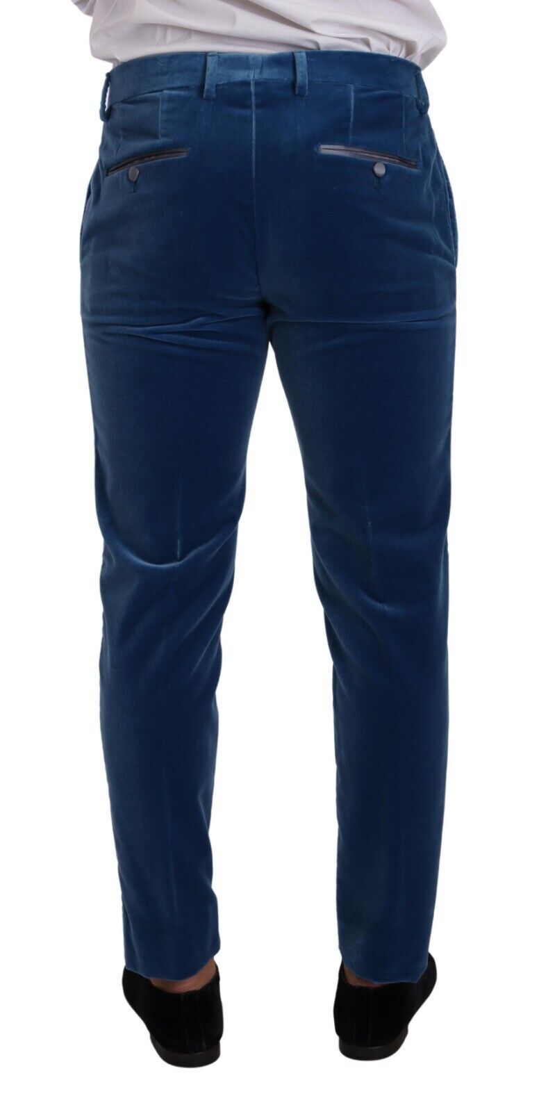 Blue SICILIA Velvet Slim Fit 2 Piece Suit - ventzia