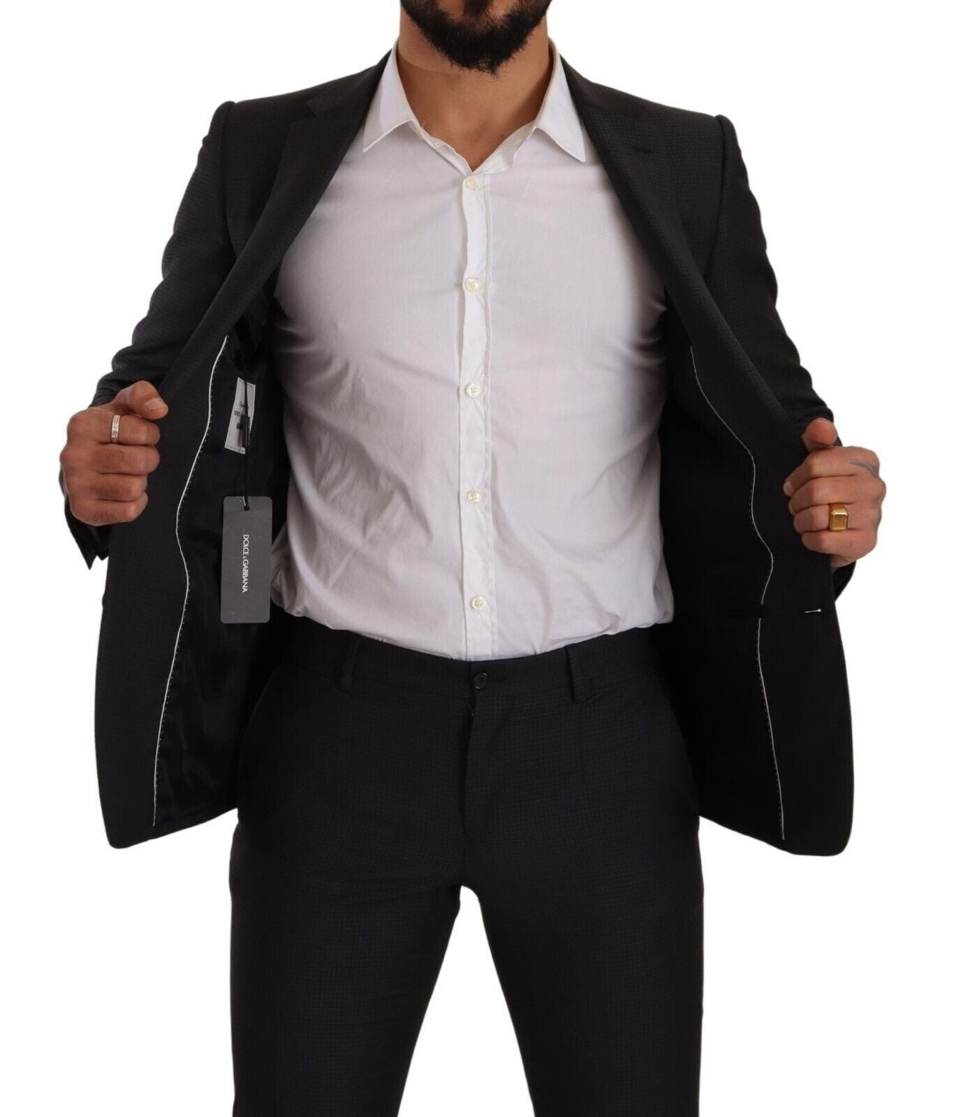 Black MARTINI Single Breasted 2 Piece Suit - ventzia