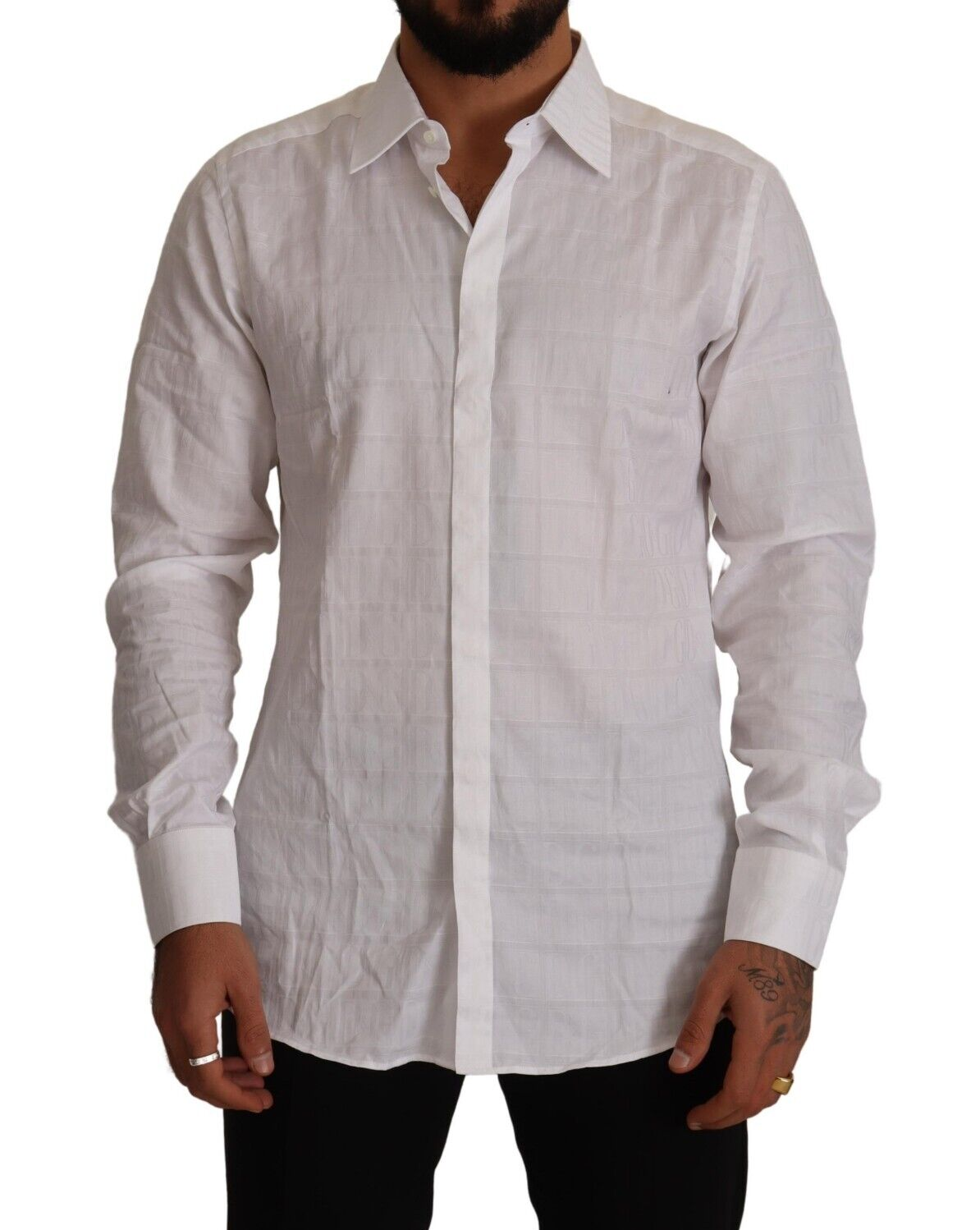 White GOLD Cotton Slim Fit Dress Formal Shirt - ventzia