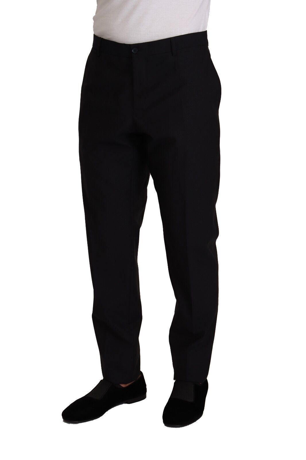 Blue Wool Silk Formal Trouser Dress Pants - ventzia