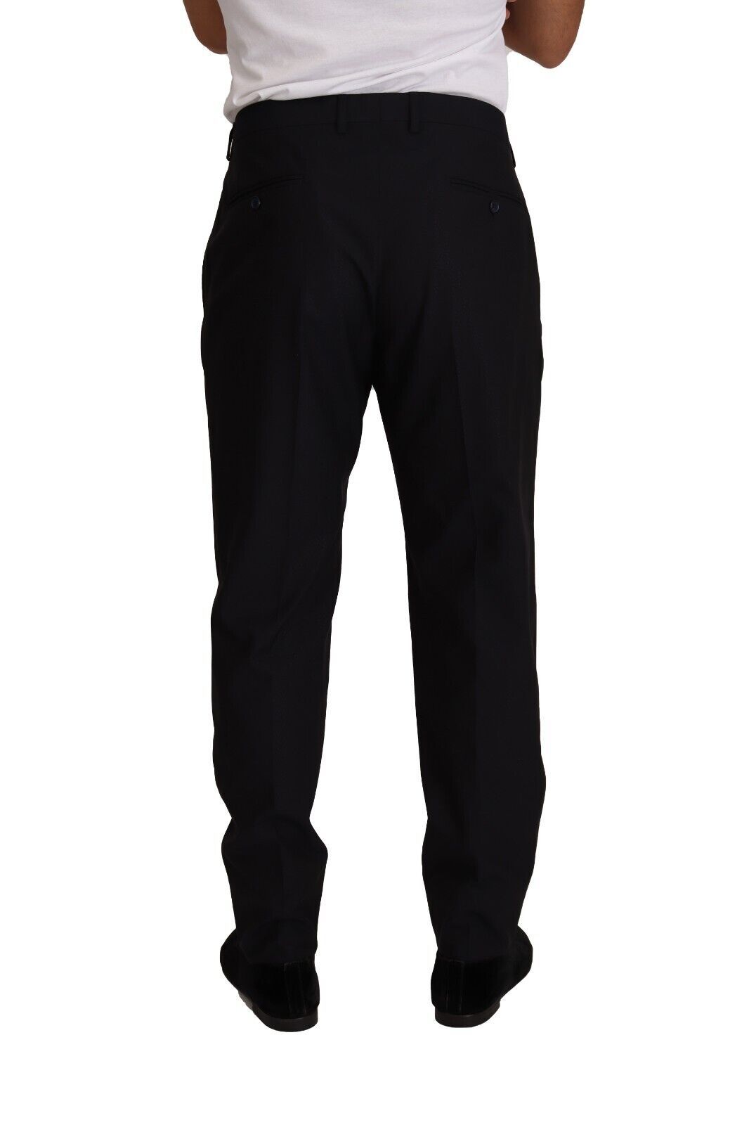 Blue Wool Silk Formal Trouser Dress Pants - ventzia