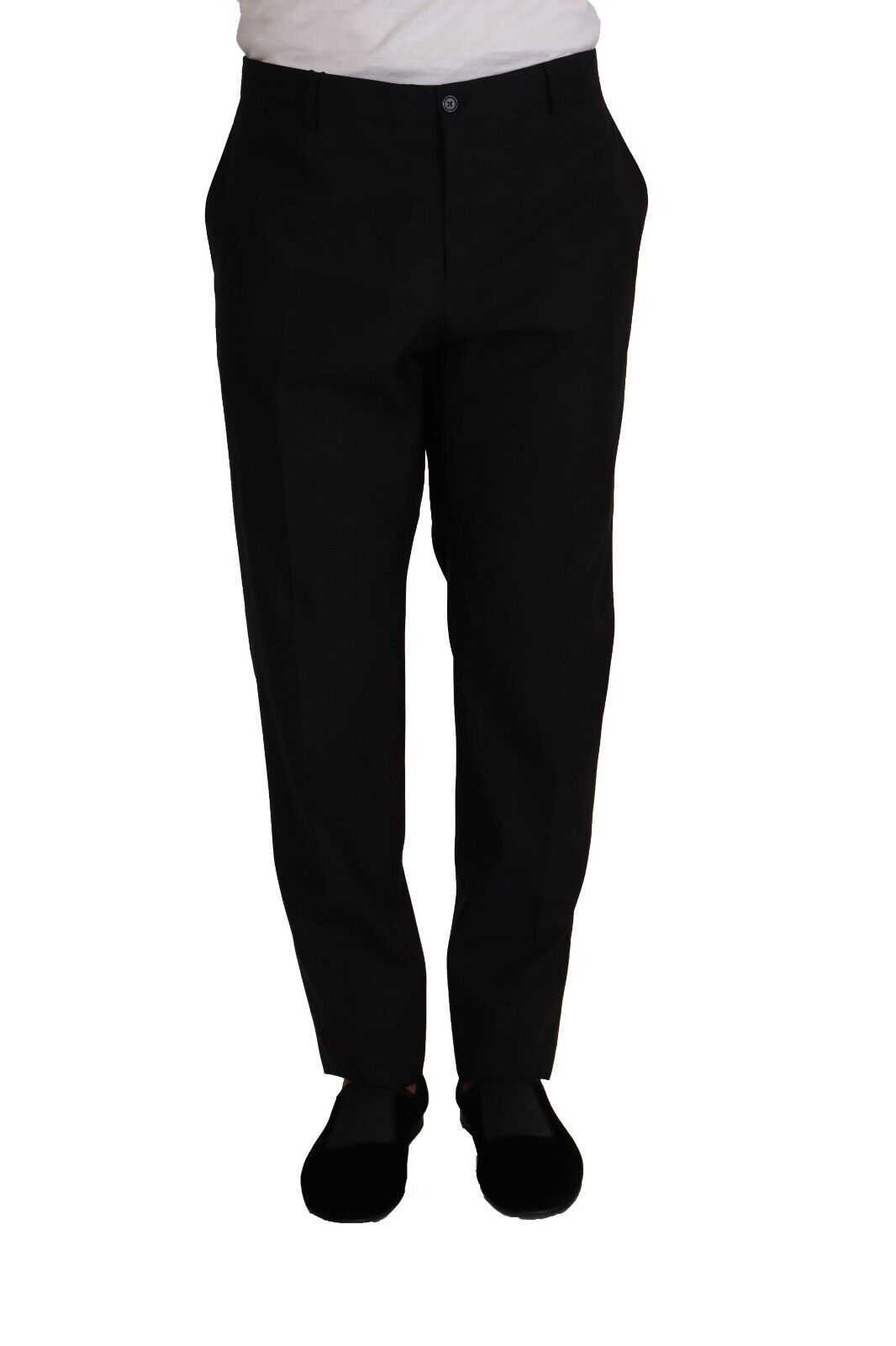 Blue Wool Silk Formal Trouser Dress Pants - ventzia
