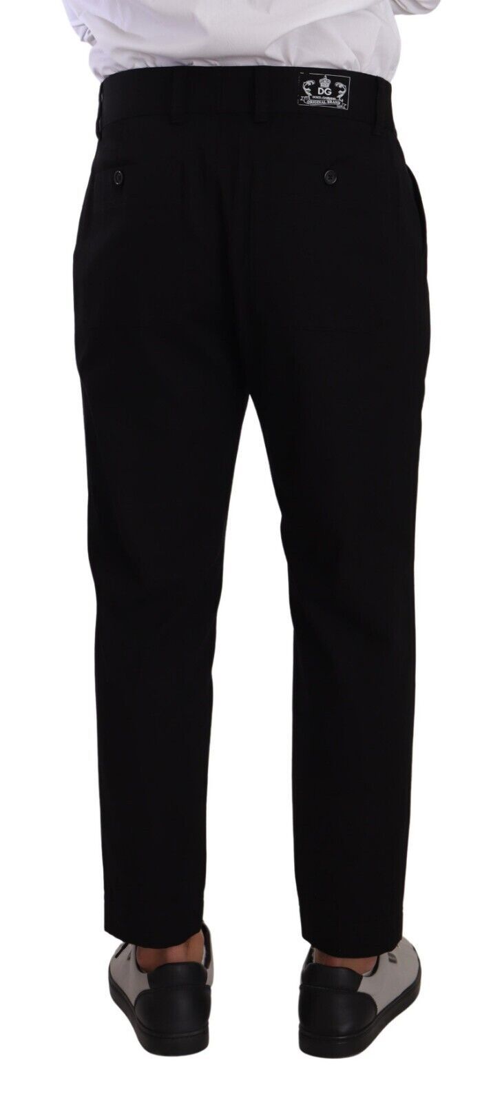 Black Cotton Stretch Chinos Trouser Jeans - ventzia