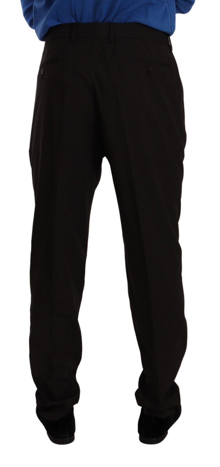Brown Wool Skinny Formal Dress Pants - ventzia