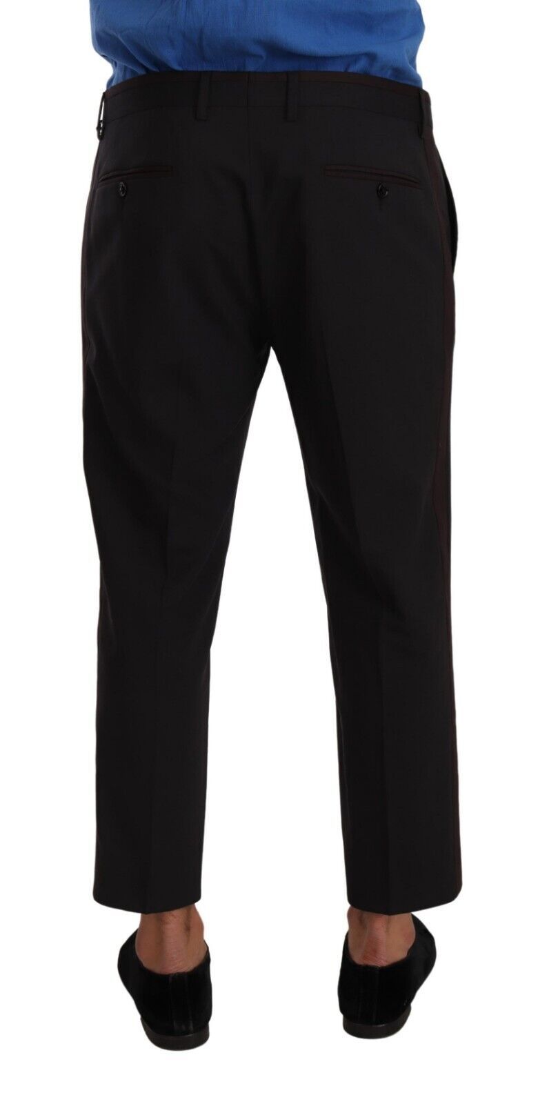 Gray Bordeaux Wool Trouser Dress Pants - ventzia