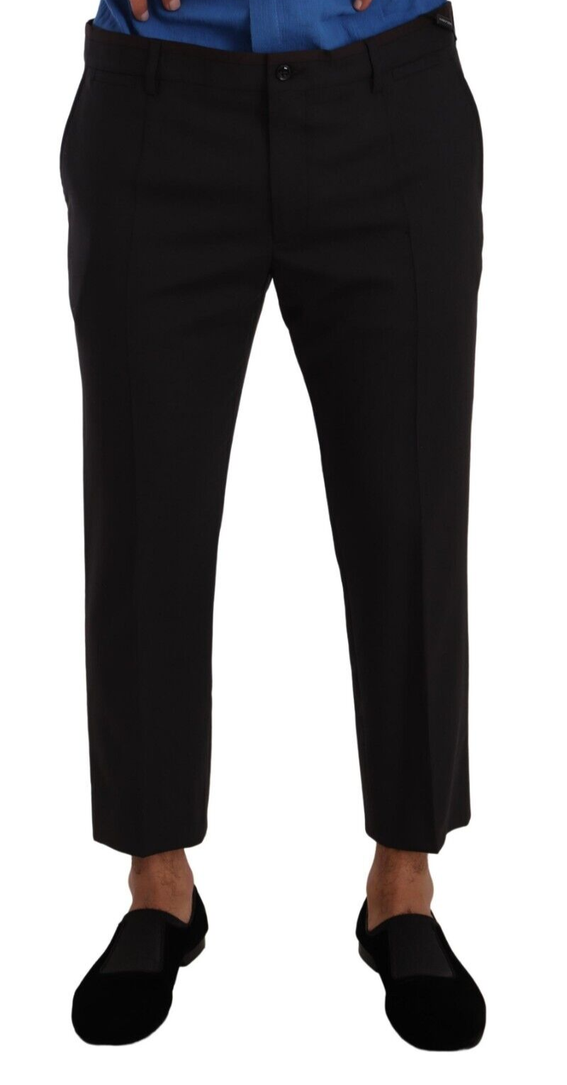 Gray Bordeaux Wool Trouser Dress Pants - ventzia