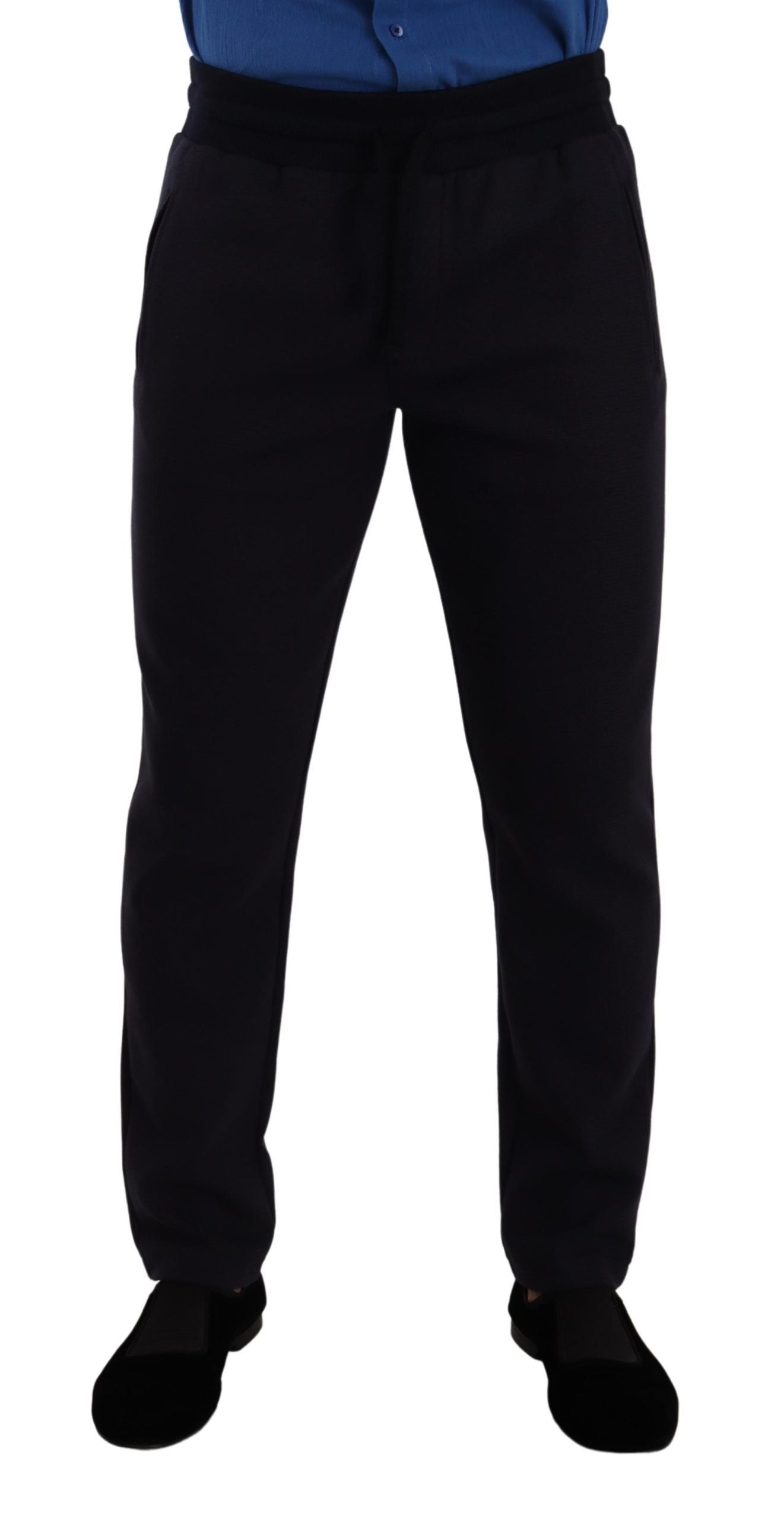 Blue Cotton Stretch Jogging Trouser Pants - ventzia