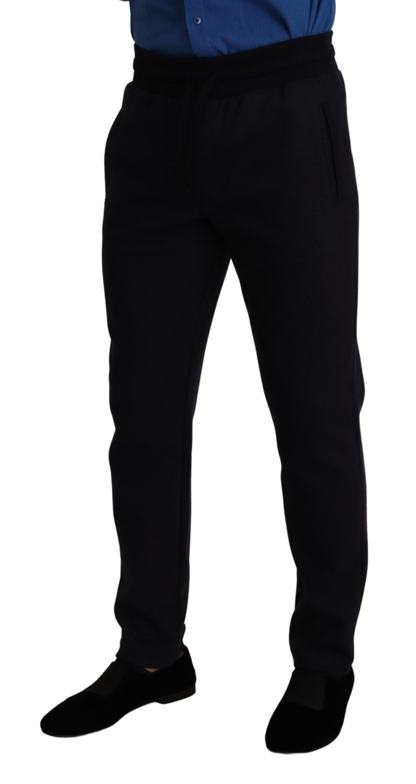 Blue Cotton Stretch Jogging Trouser Pants - ventzia