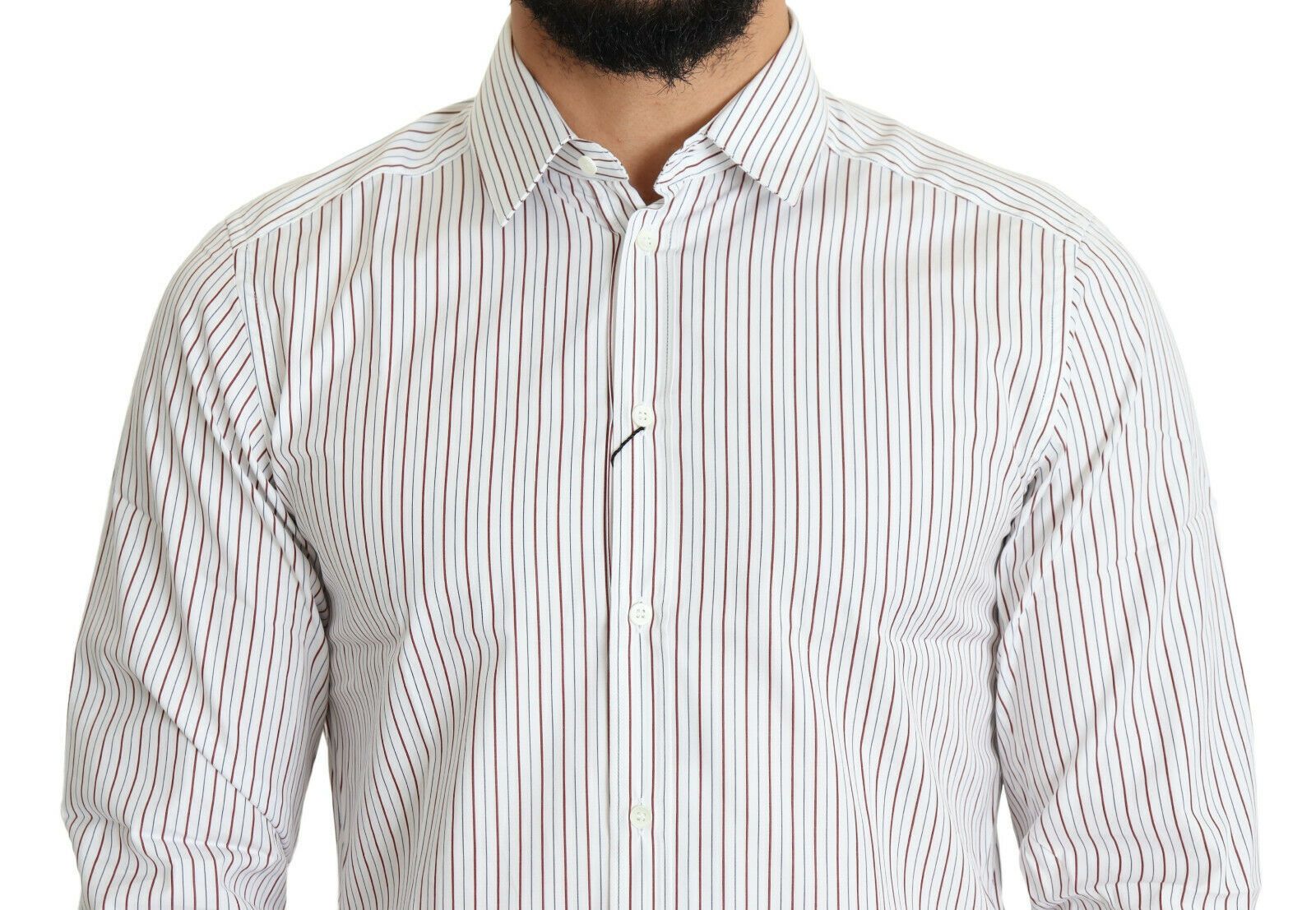 White Striped Formal MARTINI Shirt - ventzia