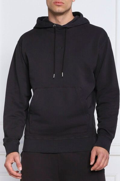 Elegant Dark Blue Cotton Hooded Sweatshirt - ventzia