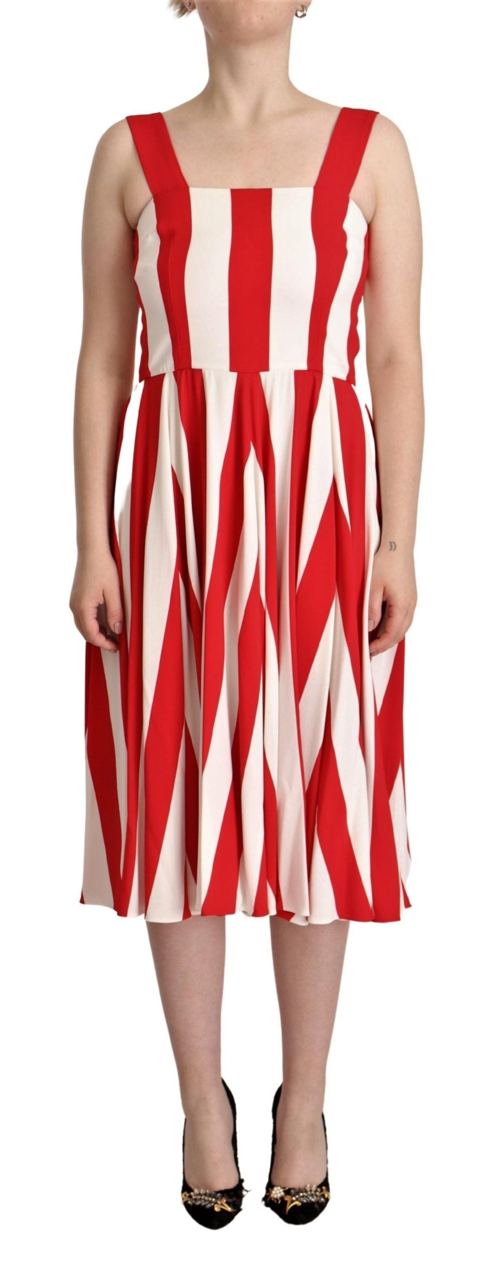 White Red Stretch Shift A-line Gown Dress - ventzia
