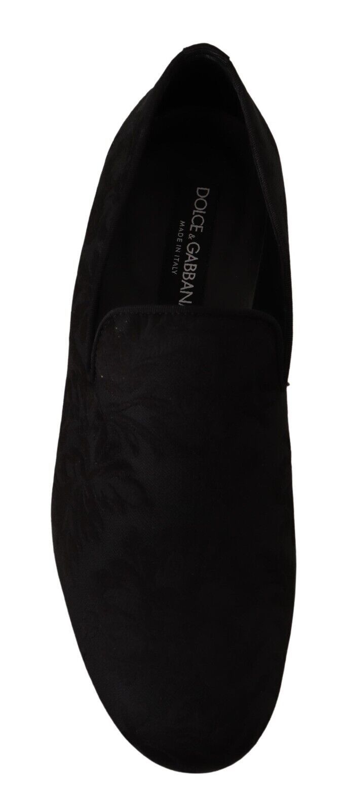 Black Jacquard Slippers Flats Loafers Shoes - ventzia