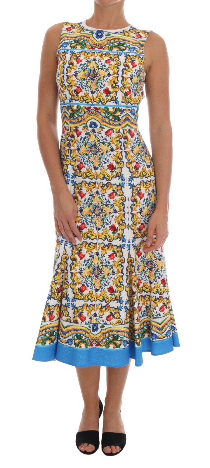White Majoilca Sleeveless Sheath A-line Dress - ventzia