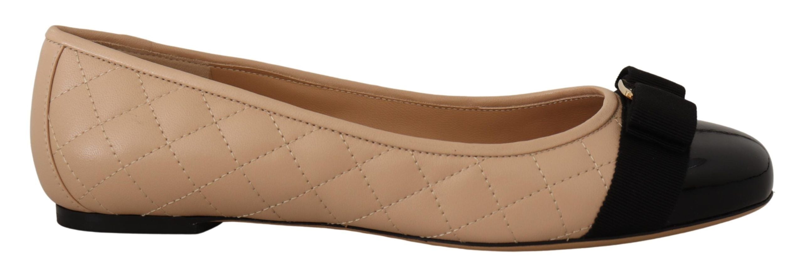Elegant Quilted Leather Flats - Chic Dual-Tone Design - ventzia