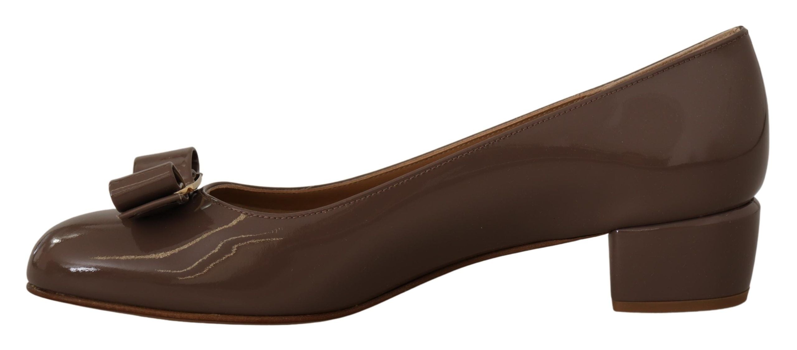 Elegant Caraway Brown Pumps with Vara Bow - ventzia