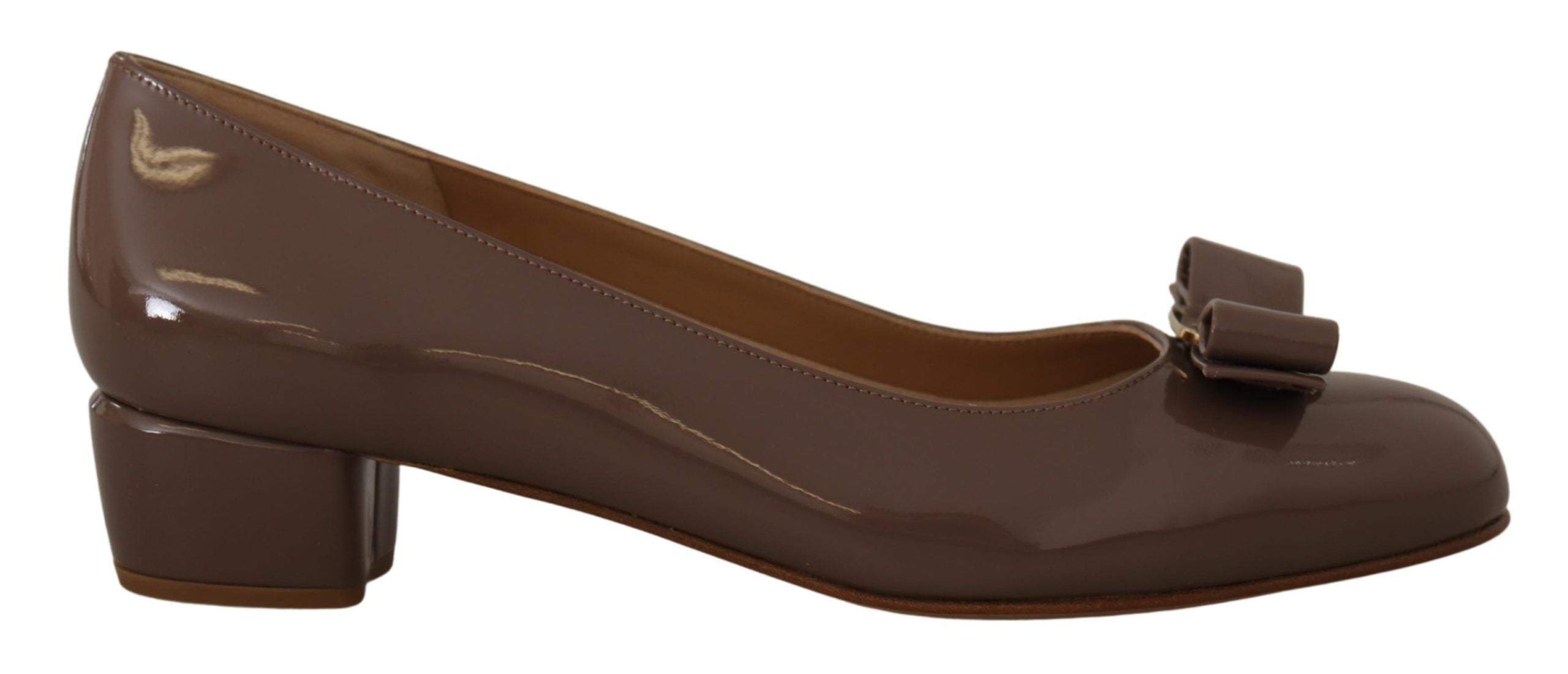 Elegant Caraway Brown Pumps with Vara Bow - ventzia