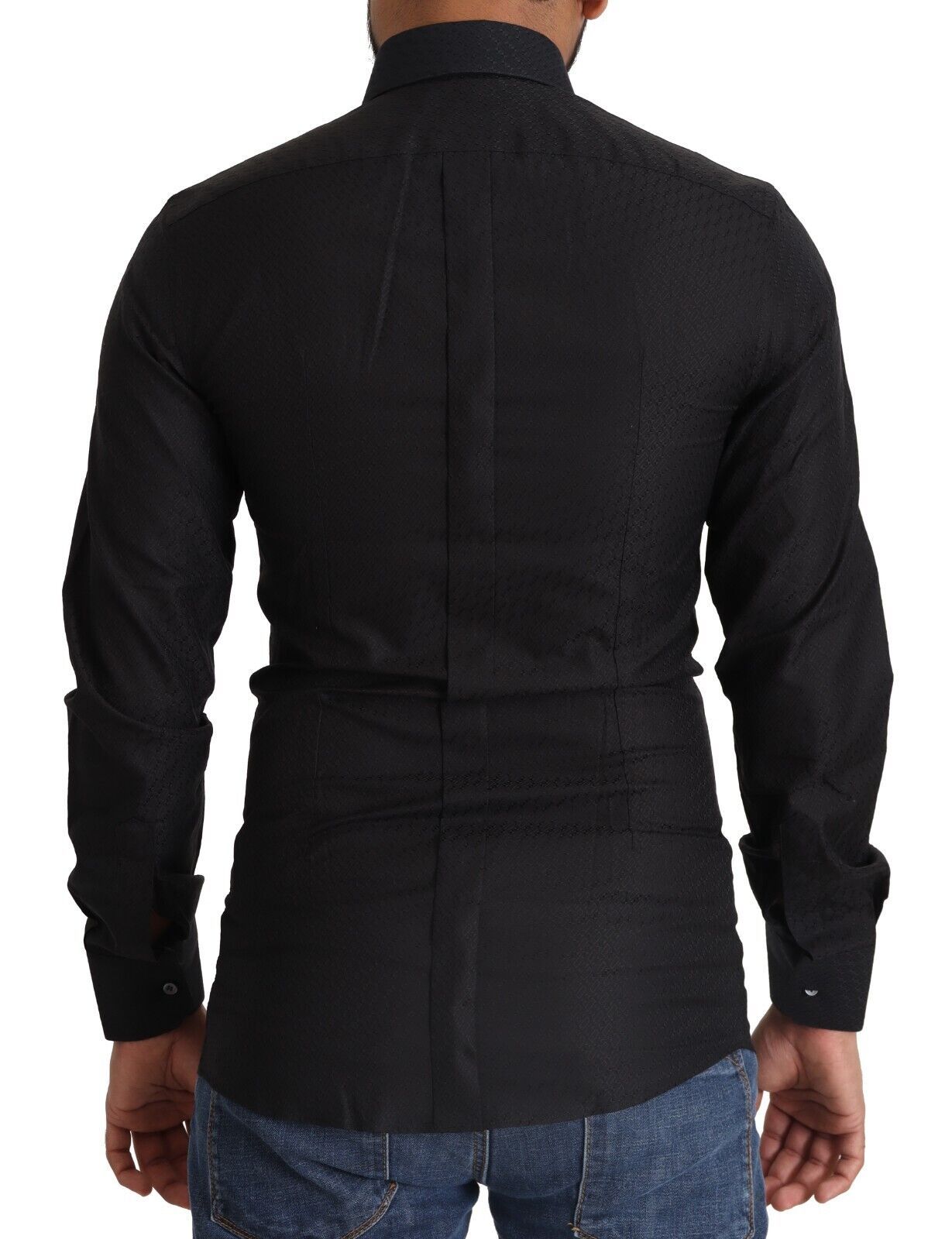 Black GOLD Cotton Slim Dress Formal Shirt - ventzia